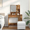 vidaXL Dressing Table with Mirror Old Wood 86.5x35x136 cm