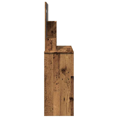 vidaXL Dressing Table with Mirror Old Wood 86.5x35x136 cm