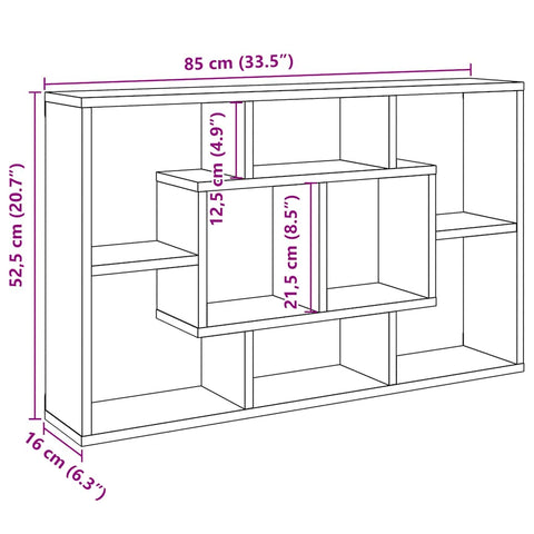 vidaXL Wall Shelf Artisan Oak 85x16x52.5 cm Engineered Wood