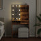 vidaXL Dressing Table with LED Old Wood 74.5x40x141 cm