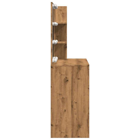 vidaXL Dressing Table with LED Artisan Oak 74.5x40x141 cm