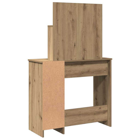 vidaXL Dressing Table with LED Artisan Oak 86.5x35x136 cm