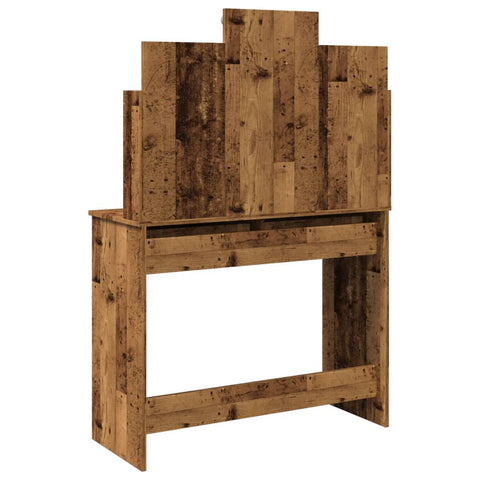 vidaXL Dressing Table with LED Lights Old Wood 96x40x142 cm