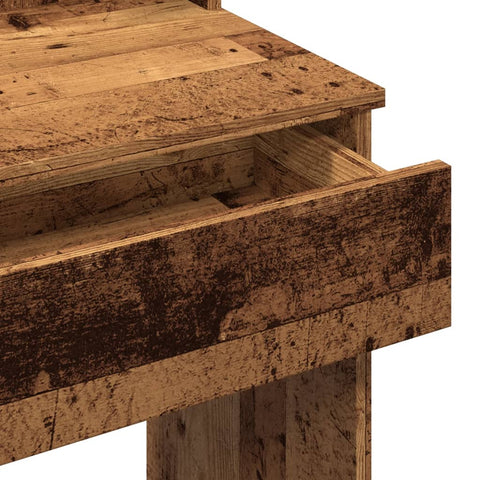 vidaXL Dressing Table with LED Lights Old Wood 96x40x142 cm