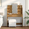 vidaXL Dressing Table with LED Lights Artisan Oak 96x40x142 cm