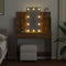 vidaXL Dressing Table with LED Lights Artisan Oak 96x40x142 cm