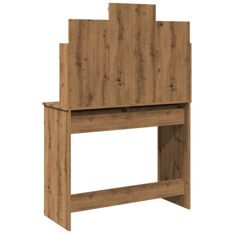 vidaXL Dressing Table with LED Lights Artisan Oak 96x40x142 cm