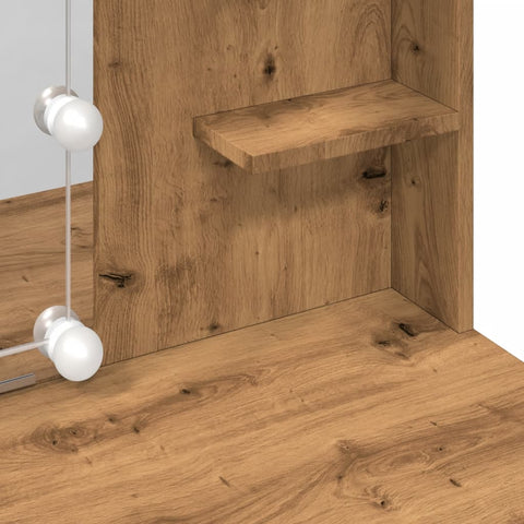 vidaXL Dressing Table with LED Lights Artisan Oak 96x40x142 cm
