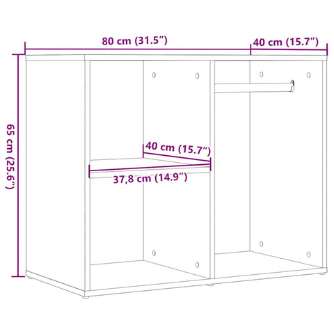 vidaXL Dressing Cabinet Old Wood 80x40x65 cm Engineered Wood