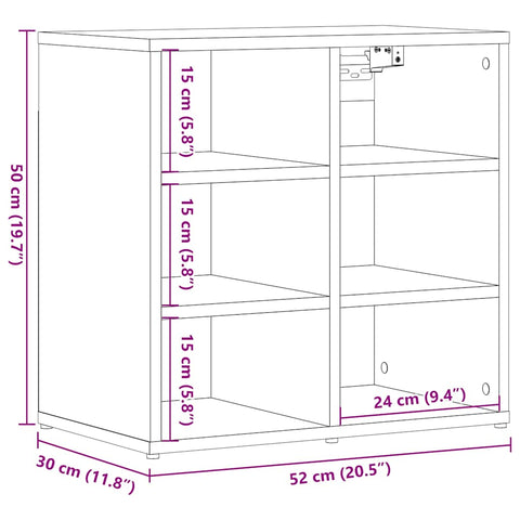 vidaXL Shoe Cabinet Old Wood 52x30x50 cm