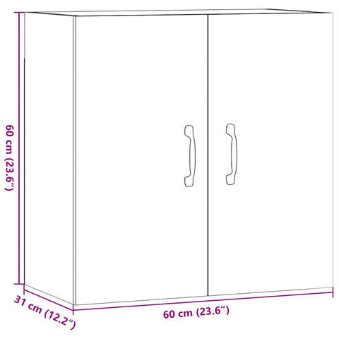 vidaXL Wall Cabinet Artisan Oak 60x31x60 cm Engineered Wood