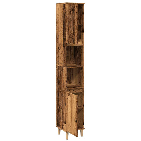 vidaXL Bathroom Cabinet Old Wood 30x30x190 cm Engineered Wood