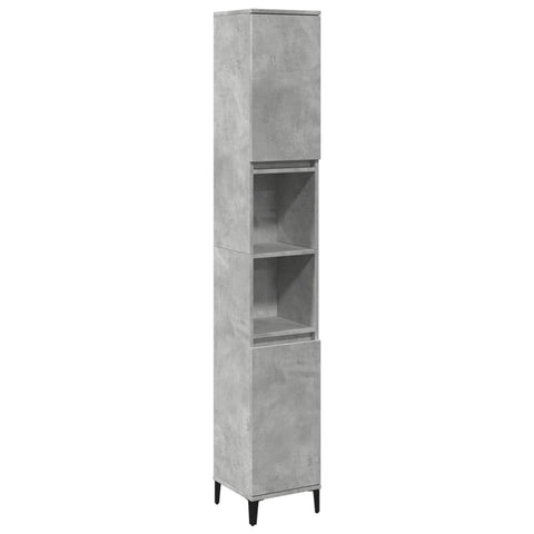 vidaXL Bathroom Cabinet Concrete Grey 30x30x190 cm Engineered Wood