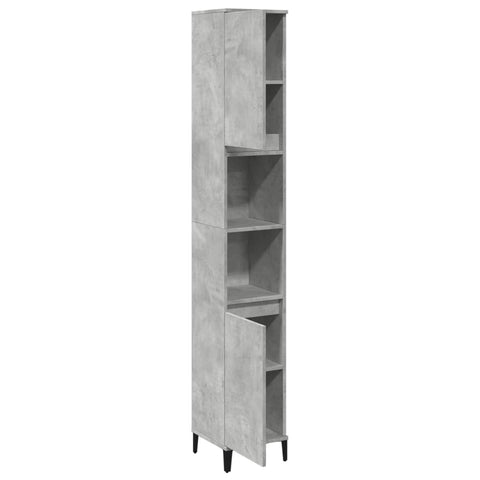 vidaXL Bathroom Cabinet Concrete Grey 30x30x190 cm Engineered Wood