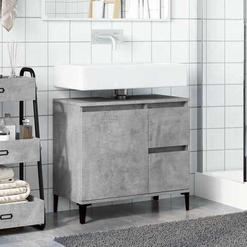 vidaXL Sink Cabinet Concrete Grey 65x33x60 cm Engineered Wood