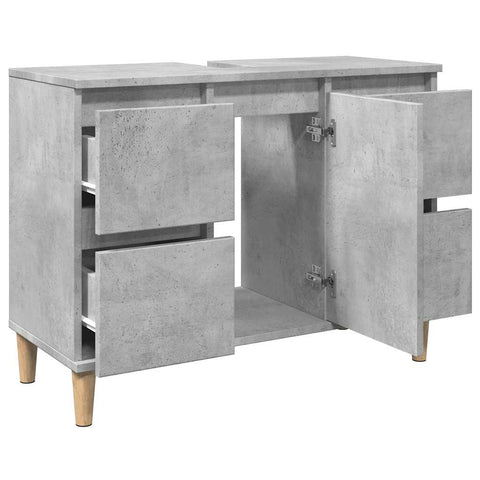 vidaXL Sink Cabinet Concrete Grey 80x33x60 cm Engineered Wood