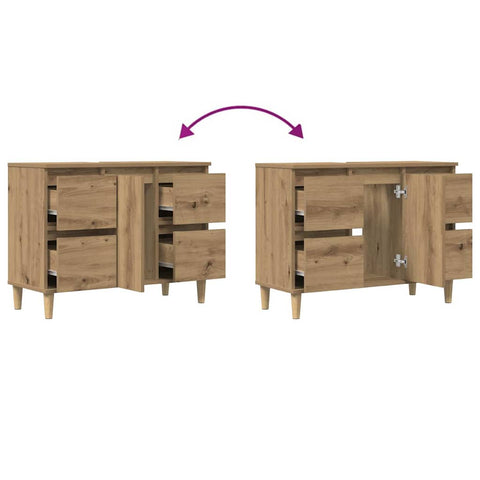 vidaXL Sink Cabinet Artisan Oak 80x33x60 cm Engineered Wood