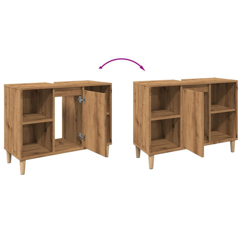 vidaXL Bathroom Cabinet Artisian Oak 80x33x60 cm Engineered Wood