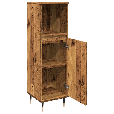 vidaXL Bathroom Cabinet Old Wood 30x30x100 cm Engineered Wood
