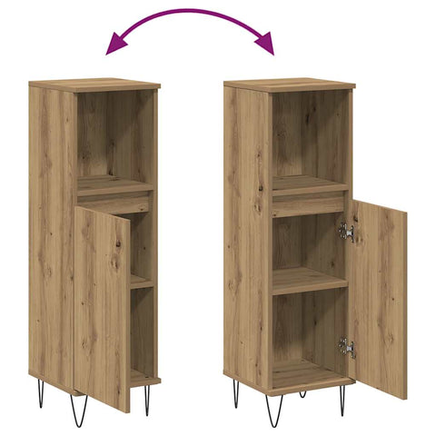 vidaXL Bathroom Cabinet Artisan Oak 30x30x100 cm Engineered Wood