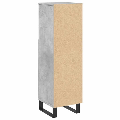 vidaXL Bathroom Cabinet Concrete Grey 30x30x100 cm Engineered Wood