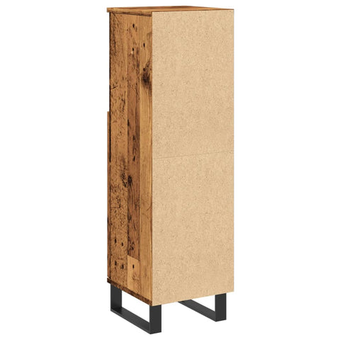 vidaXL Bathroom Cabinet Old Wood 30x30x100 cm Engineered Wood