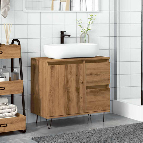 vidaXL Sink Cabinet Artisan Oak 65x33x60 cm Engineered Wood