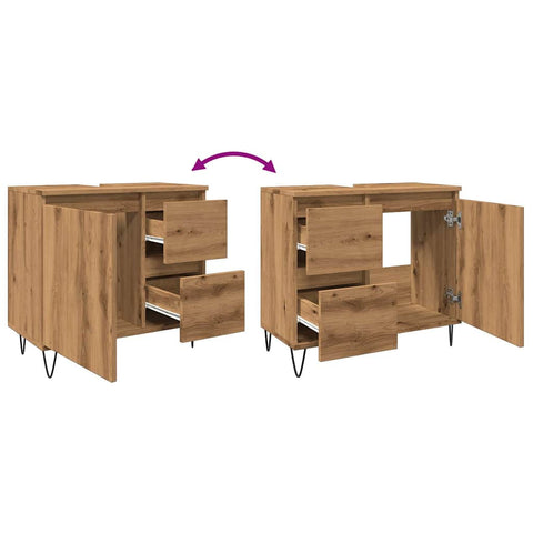 vidaXL Sink Cabinet Artisan Oak 65x33x60 cm Engineered Wood
