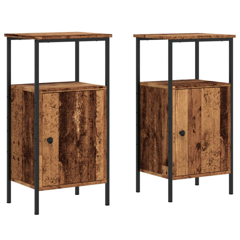 vidaXL Bedside Cabinets 2 pcs Old Wood 41x31x80 cm Engineered Wood