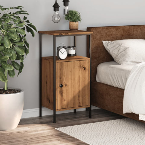 vidaXL Bedside Cabinet Artisan Oak 41x31x80 cm Engineered Wood