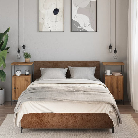 vidaXL Bedside Cabinets 2 pcs Artisan Oak 41x31x80 cm Engineered Wood