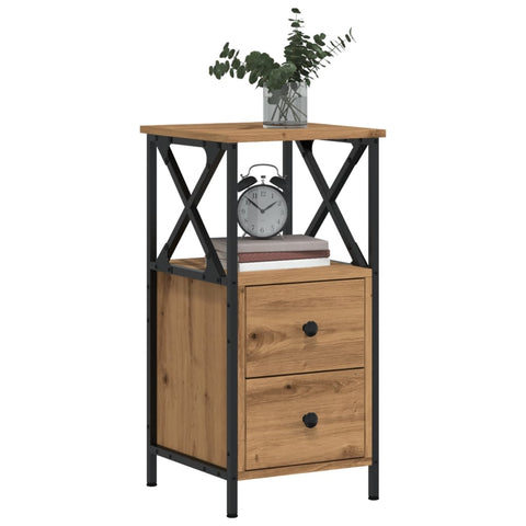 vidaXL Bedside Cabinet Artisan Oak 34x35.5x70 cm Engineered Wood