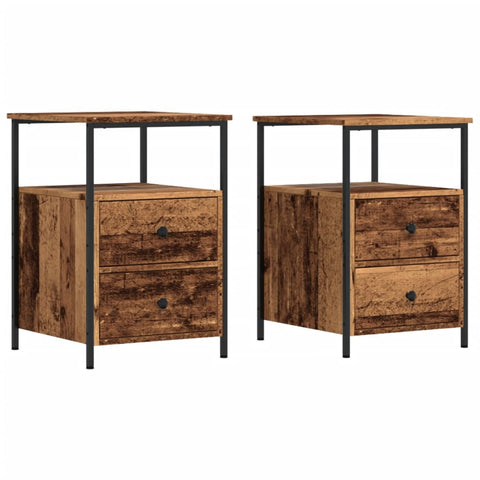 vidaXL Bedside Cabinets 2 pcs Old Wood 34x35.5x50 cm Engineered Wood