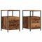 vidaXL Bedside Cabinets 2 pcs Old Wood 34x35.5x50 cm Engineered Wood