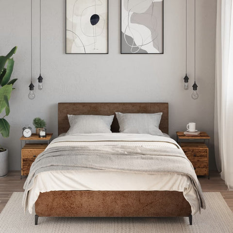 vidaXL Bedside Cabinets 2 pcs Old Wood 34x35.5x50 cm Engineered Wood