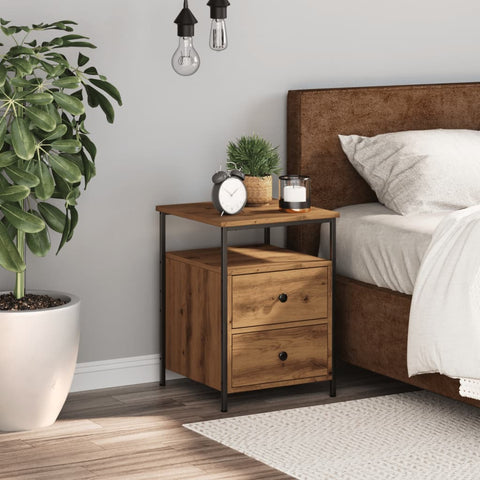 vidaXL Bedside Cabinet Artisan Oak 34x35.5x50 cm Engineered Wood