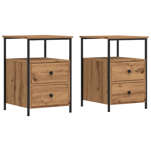 vidaXL Bedside Cabinets 2 pcs Artisan Oak 34x35.5x50 cm Engineered Wood