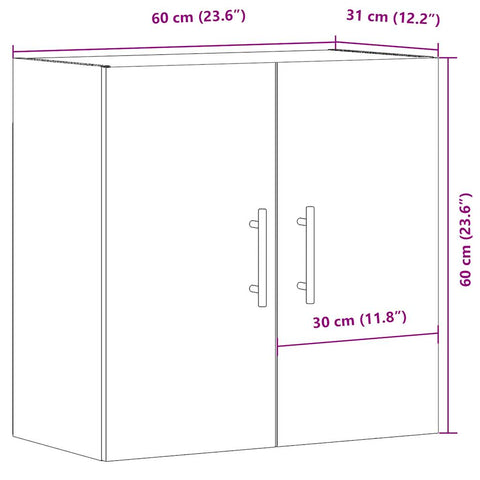 vidaXL Wall Cabinet Old Wood 60x31x60 cm Engineered Wood