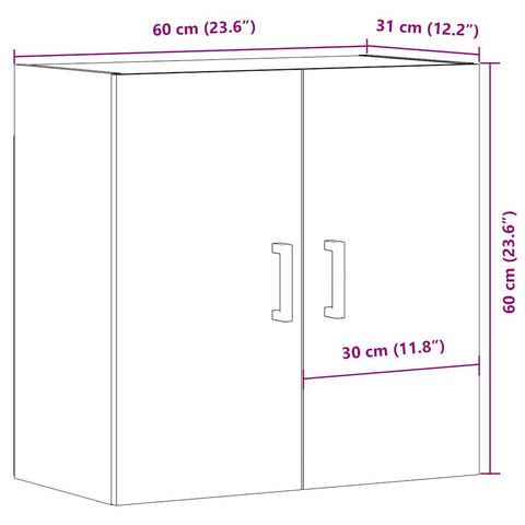 vidaXL Wall Cabinet Artisan Oak 60x31x60 cm Engineered Wood