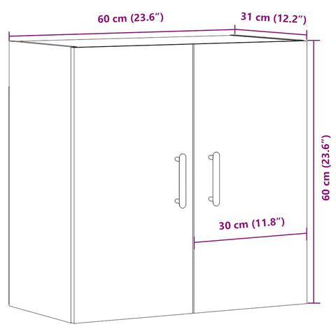 vidaXL Wall Cabinet Old Wood 60x31x60 cm Engineered Wood