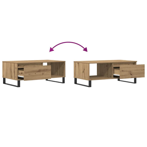 vidaXL Coffee Table Artisan Oak 90x50x36.5 cm Engineered Wood