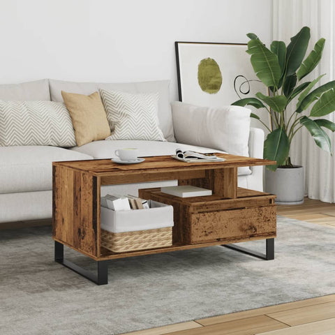 vidaXL Coffee Table Old Wood 90x49x45 cm Engineered Wood
