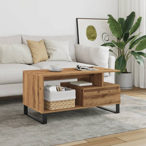 vidaXL Coffee Table Artisan Oak 90x49x45 cm Engineered Wood
