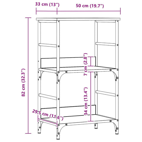 vidaXL Book Cabinet Artisan Oak 50x33x82 cm Engineered Wood