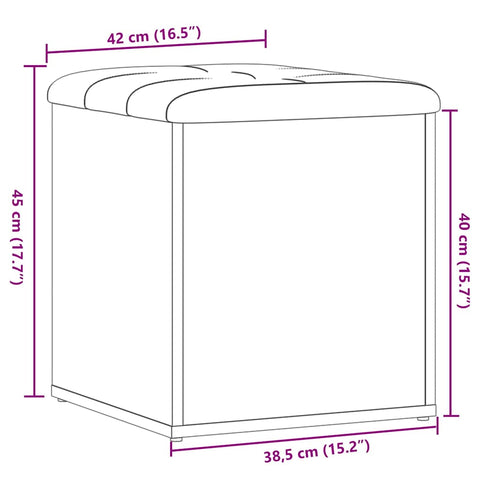 vidaXL Storage Bench Old Wood 42x42x45 cm Engineered Wood