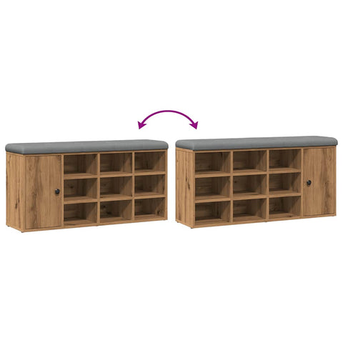 vidaXL Shoe Bench Artisan Oak 102x32x50 cm Engineered Wood