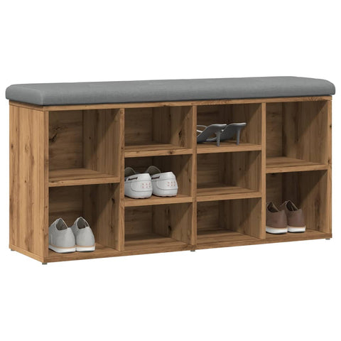 vidaXL Shoe Bench Artisan Oak 102x32x50 cm Engineered Wood