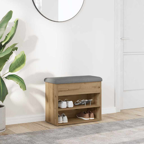 vidaXL Shoe Bench Artisan Oak 62x32x50 cm Engineered Wood