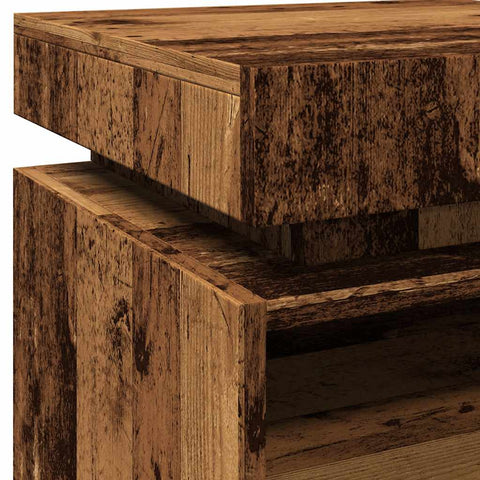 vidaXL Bedside Cabinets with LED Lights 2 pcs Old Wood 40x39x48.5 cm