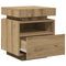 vidaXL Bedside Cabinet with LED Lights Artisan Oak 40x39x48.5 cm
